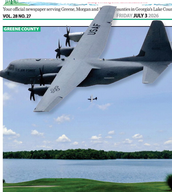 Air Forced Lt. Col. Ryan Sanders makes his final military flight in the skies over Lake Oconee. CONTRIBUTED