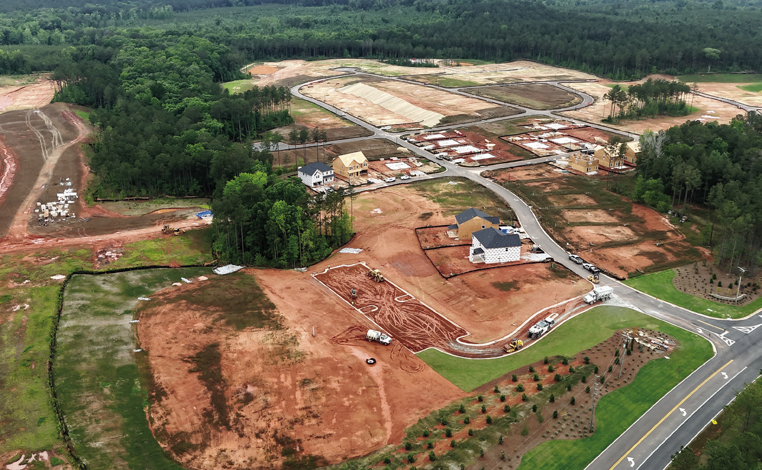 Phase One of construction for The Bluffs at Carey Station is well underway on the west side of Greene County’s Carey Station Road. When completed, the 136-acre subdivision will include 344 lots. MARK ENGEL/ Contributed