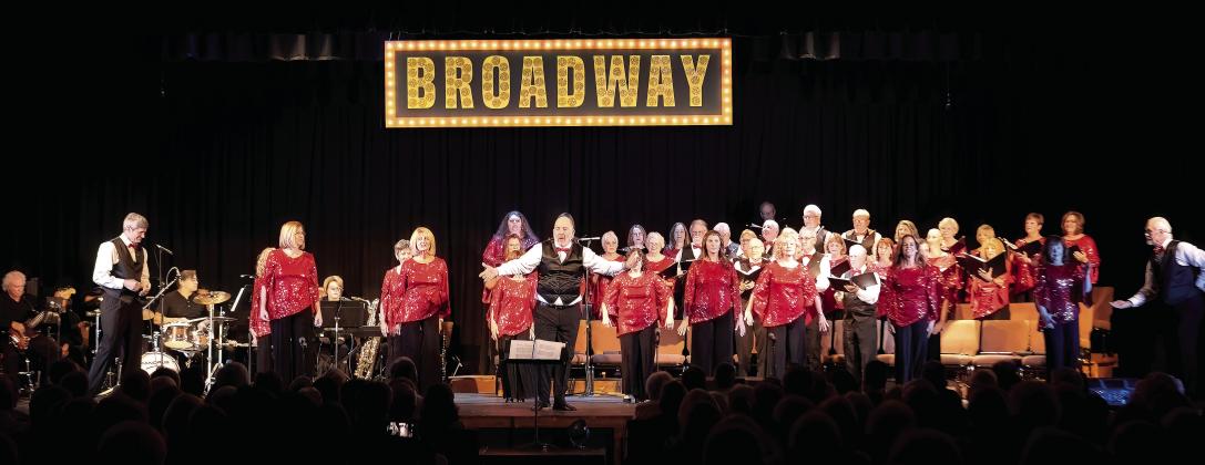 The Lake Country Chorus production of “On Broadway” opened with “Music to Do,” from the musical Pippen, featuring vocal soloist Drace Langford. LEIGH LOFGREN/Staff