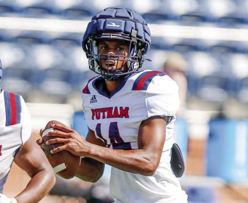 Caleb Reeves played wide receiver for the War Eagles the past two seasons but will move to quarterback this year following the graduation of former signal callers Ethan Whatley and Branan Griffin in the spring. LANCE McCURLEY/Staff