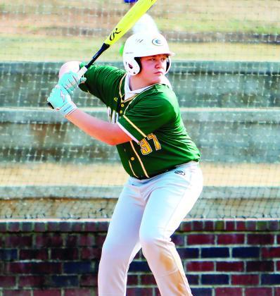 Gatewood slugger Jayden Moss (37) at the plate during a road win over Westminster Christian on March 21. (LANCE MCCURLEY/Staff)