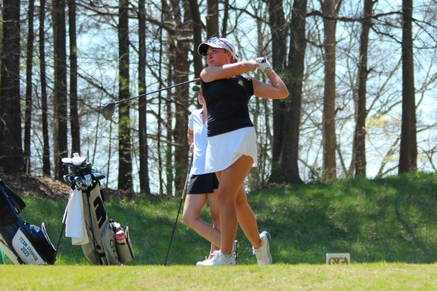 Lili Nelson tees off, driving her shot down the fairway. CONTRIBUTED
