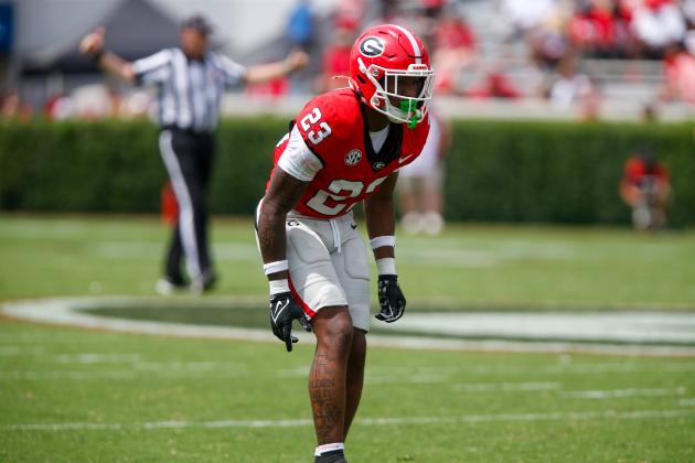 Georgia early enrollee defensive back Tyriq Green made several plays for the Red Team during the Bulldogs’ annual G-Day scrimmage. LANCE McCURLEY/ Staff
