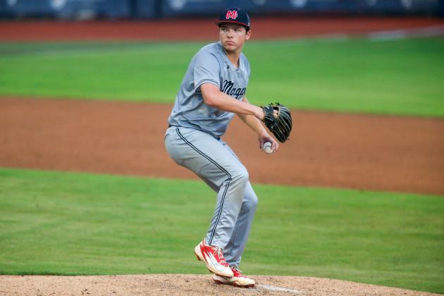 Morgan County’s Caylem Richardson had an outstanding postseason on the mound, striking out 25 batters over 24 1/3 innings while allowing just four hits and four runs. LANCE McCURLEY/Staff