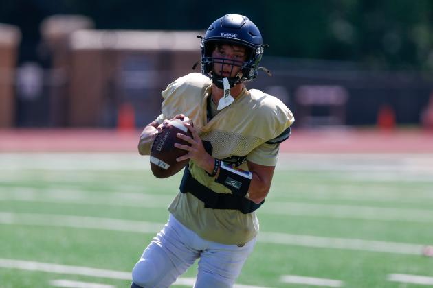 Greene County quarterback Brody Moreno works through a drill during practice earlier this week. LANCE McCURLEY/Staff