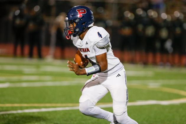 Putnam County junior quarterback Caleb Reeves had a big night for the War Eagles in their Aug. 28 win over Hancock Central. LANCE MCCURLEY/Staff