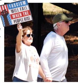 Protestors were out in force last Saturday in western Greene County. T. MICHAEL STONE/Staff