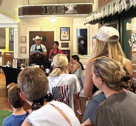 David and Jesse Hodge of Eatonton’s new Crooked D Creamery were on hand for the OSHM Ice Cream Social, explaining the ice cream-making process and giving out free, freshly made samples to an appreciative audience. CONTRIBUTED