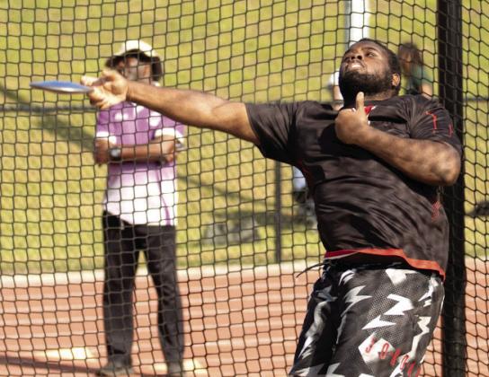 Morgan County senior Jamari Munday placed seventh in the discus throw last week at the 2026 Monticello Invitational. SKYLA MORRIS/Staff