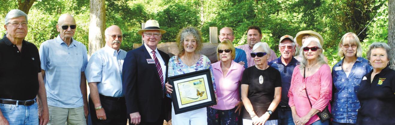 Volunteers and supporters from across Georgia celebrate the 2021 MAG &amp; Environmental Education Alliance of Georgia Habitat award. BAILEY BALLARD/Staff