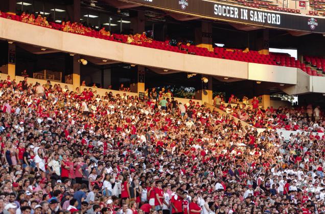 A record crowd packed Sanford Stadium on Aug. 20 to watch Georgia women’s soccer against James Madison, setting a new NCAA attendance record. SKYLA MORRIS/Staff