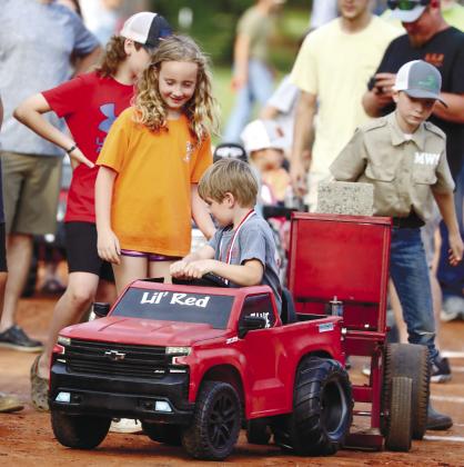One of the new special tractors for kids were on hand for an exhibition of their pulling skills.