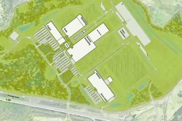 A site plan has been published, showing the plan for the 2,000-acre industrial site. COURTESY OF CLAYCO