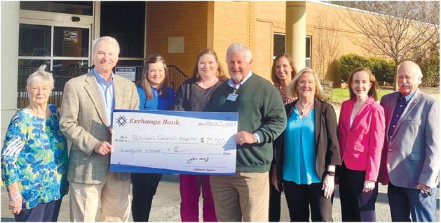 Exchange Bank donates $25,000 to Putnam General Hospital. CONTRIBUTED