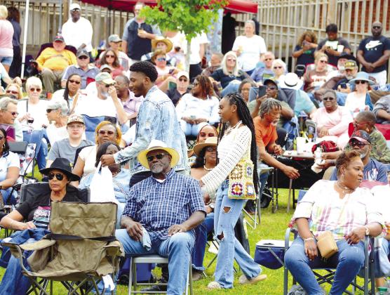 A diverse crowd of young and not-so-young filled the lawn in front of City Center Stage May 6, during the 2nd annual “Peg Leg” Howell BBQ and Blues Festival. IAN TOCHER/Staff