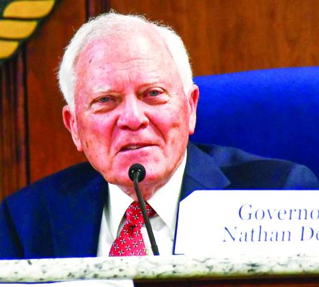 Gov. Nathan Deal shared many memories and stories of non-partisan cooperation and democratic principles from his time beneath the Gold Dome in Atlanta. IAN TOCHER/Staff