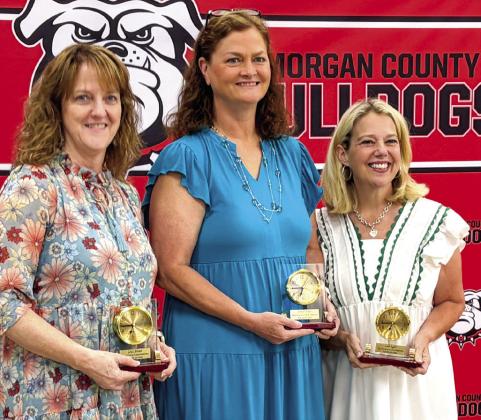 L-R: MCPS retirees Gena Christian, Jennifer Haynes, and Lamb Eggers. SKYLA MORRIS/Staff