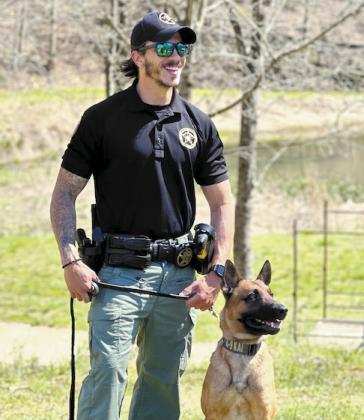 Greene County Sheriff’s Deputy Leo Sierra with his new K-9 partner, Griff. CONTRIBUTED