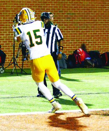 Lawson Wooten made an outstanding catch that initially appeared to give Gatewood a lead in the ball game; however, the nearby official immediately called him out of bounds as he came down on the line. IAN TOCHER/Staff