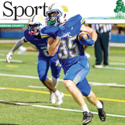 Titans senior running back Griffin Stanford runs on a kick return against the War Eagles. SKYLA MORRIS/Staff