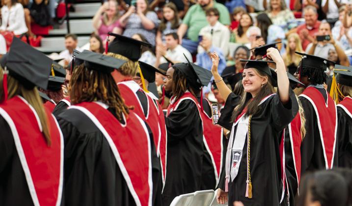 Morgan County High School held its Class of 2026 commencement ceremony in the competition gym on May 22, as inclement weather took place.
