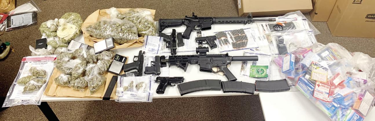 An search warrant executed at a Canaan Circle address yielded two AR-15 rifles, handguns, ammunition, marijuana and medication often used to make methamphetamine. CONTRIBUTED