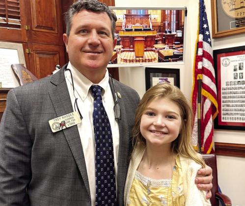 Addie Ward meets State Rep. Trey Rhodes. CONTRIBUTOR