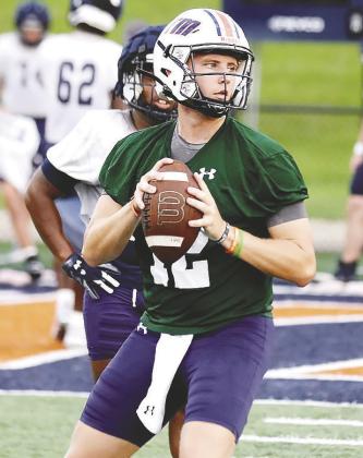 Cal Camp (12) at a UT-Martin fall camp practice last month. CONTRIBUTED