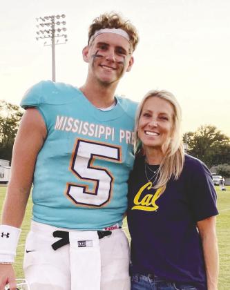Camp (5) and his mother after a Mississippi Prep football game in 2021. CONTRIBUTED