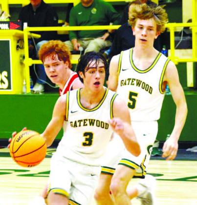 Gatewood sophomore Walker Roberts (3) makes a strong offensive move with the ball as his Gators teammate, Blake Callaway, follows the play. IAN TOCHER/Staff