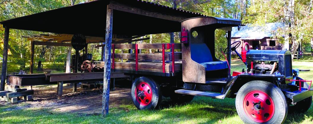 The 1928 replica farm truck beside the sawmill, which held working demonstrations. EMME CLAUSE/Staff