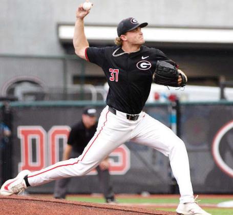 Georgia ace Joey Volchko struck out 10 batters in the Bulldogs’ NCAA Regional opener against Long Island on Friday, May 30. SKYLA MORRIS/Staff