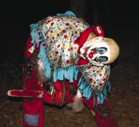 FAFO the clown creeps through the dark with his chainsaw after being infected by the joyful madness. CONTRIBUTED