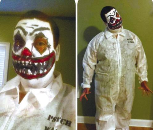 Richard Tanner’s first costume at Zombie Farms was during his introductory visit as a customer. He dressed up as a maniacal clown. CONTRIBUTED