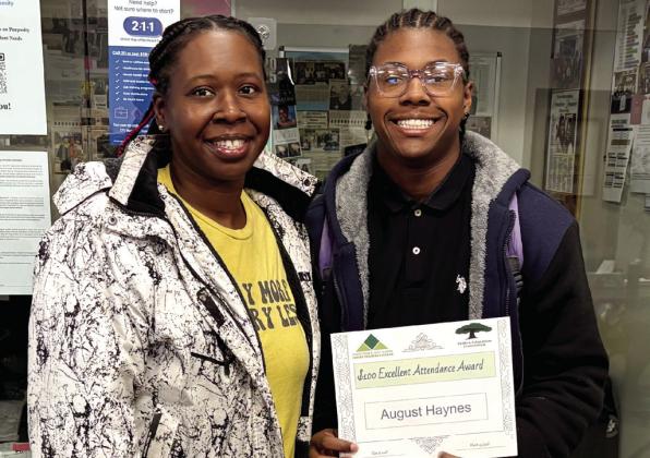 Attendance award — Tiffany Gresham and August Haynes. CONTRIBUTED