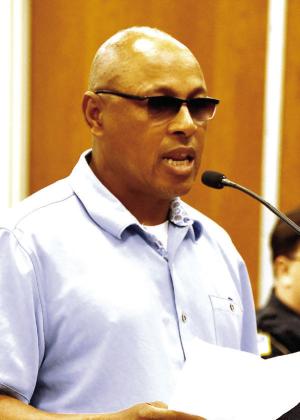 Robert “Buster” Williams addressed Eatonton City Council last Tuesday, making his case to drop added “blight taxes” from his tax bill for a building he owns on East Marion Street where it intersects with North Maple Avenue. IAN TOCHER/Staff