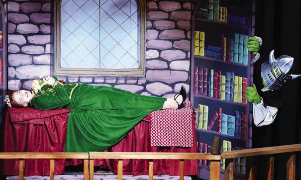 Many of the sets for Shrek the Musical were relatively simple but very effective in creating humorous or dramatic atmospheres as required for the action on stage. IAN TOCHER/Staff