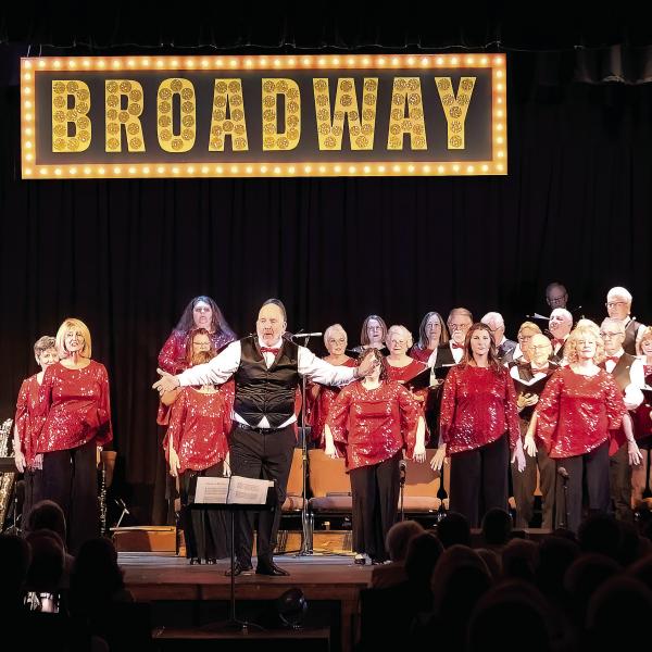 The Lake Country Chorus production of “On Broadway” opened with “Music to Do,” from the musical Pippen, featuring vocal soloist Drace Langford. LEIGH LOFGREN/Staff