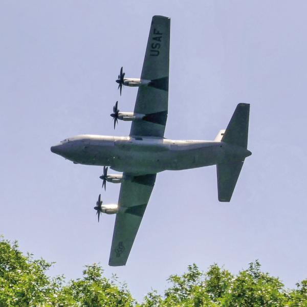 This Air Force C-130J flown by Lt. Col. Ryan Sanders had everyone in Lake Country talking. CONTRIBUTED