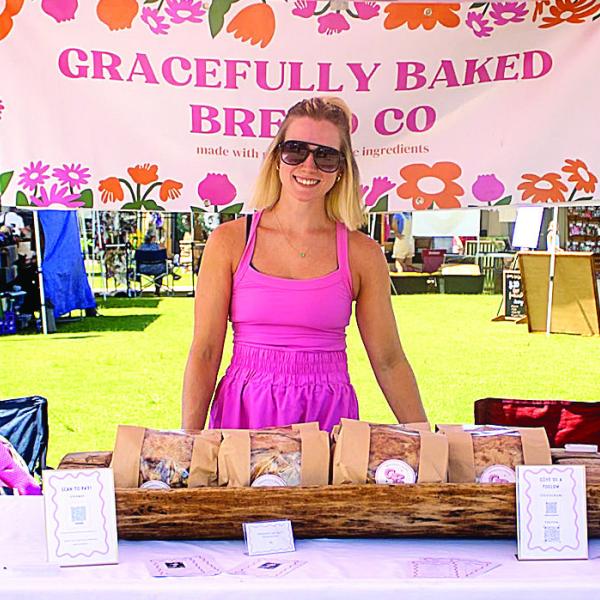 Grace Caricofe, owner of Gracefully Baked Co., is in her second year selling sourdough products as a Lake Oconee Farmer’s Market vendor. She credits the market for helping her business’s rapid success. SKYLA MORRIS/Staff