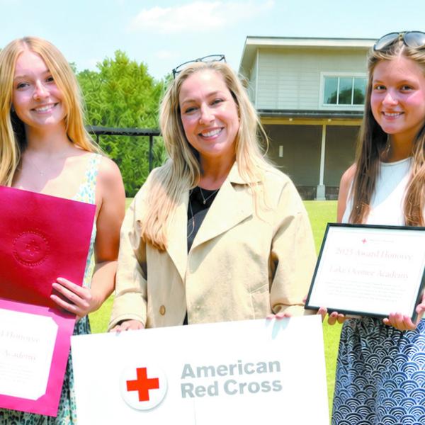 LOA Senior Lynn Nation and junior Chandler Clark took part in organizing the school’s blood donation program earlier this year, and both received a $500 scholarship from Red Cross. CONTRIBUTED