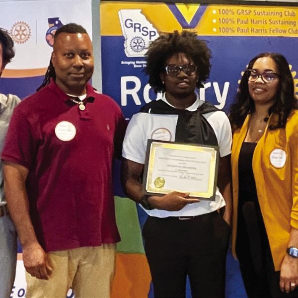 L-R: Dr. Tyler Franks, Dennis Ruff, Greene County SOTM Jailen Ruff, Shanaye Ruff, and Dennis Ruff Jr. CONTRIBUTED