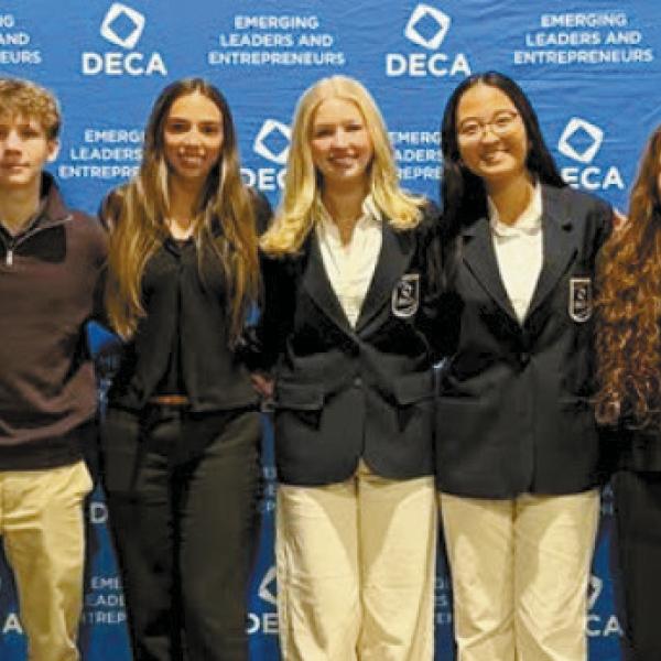 Four of the six LOA students placed at the top of their presentation categories and advanced to the Georgia DECA State Career Development Conference, Feb. 26–28. CONTRIBUTED