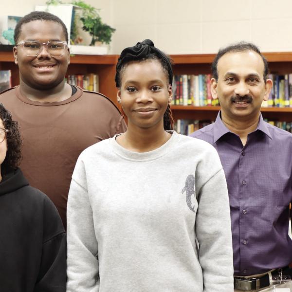 L-R: Dr. Jody Worth, Brianna Tirado, Jailyn McKellar, Arissa Robinson, Dr. Srinivas Akella, and Wesley Glosson. CONTRIBUTED