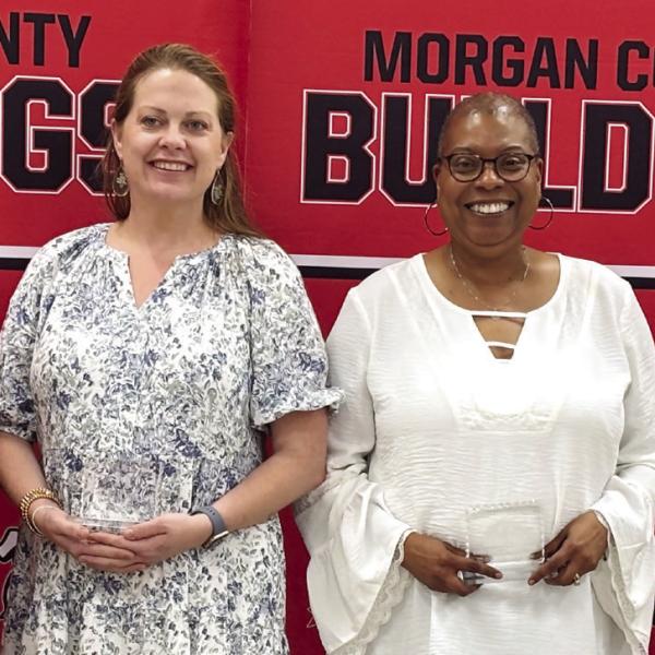 The Morgan County Board of Education recognized its 2025 Support Persons of the Year during its May 12 meeting, including (l-r) Morgan County High School’s Sheryl Carr, Morgan County Middle School’s Kelly Whitlock, Morgan County Elementary School’s Earleen Foster, and Morgan County Primary School’s Melba Williams. HANNAH BARRON/Staff