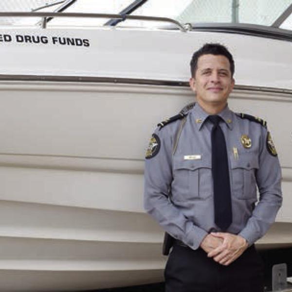 Morgan County Sheriff Tyler Hooks (left) as well as Chief Deputy Jason Welch and Captain Bo Kelly are ready to start patrolling the waters of Lake Oconee in the interest of public safety. T. MICHAEL STONE/Staff