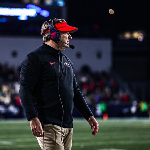 Georgia head coach Kirby Smart during Georgia’s game against Georgia Tech at Bobby Dodd Stadium in Atlanta, Ga., on Saturday, Nov. 25, 2023.(Kari Hodges/UGAAA)