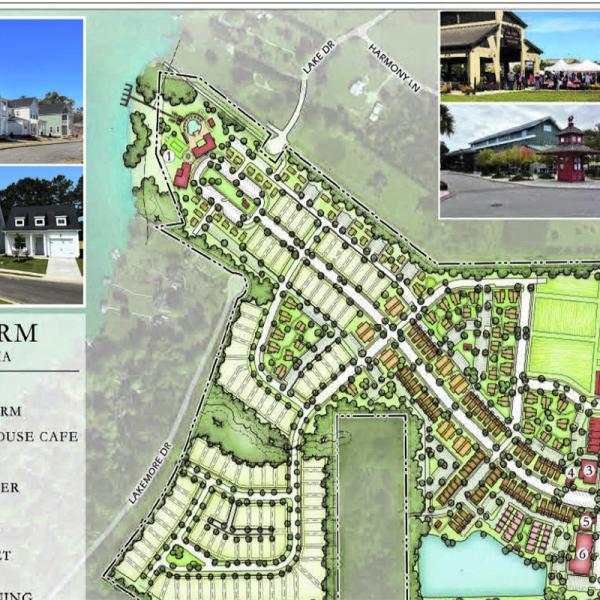 An artist’s rendering of the potential Goodwill/Southeastern development planned off Harmony Road shows an entrance past various Goodwill training and retail facilities, leading to several levels of detached and semi-detached homes at varied price points. CONTRIBUTED