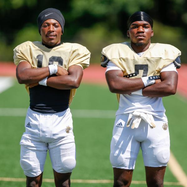 Greene County seniors Kalil Dorsey (left) and JaQuez Hull (right) will be key contributors for the Tigers in 2026. LANCE McCURLEY/Staff