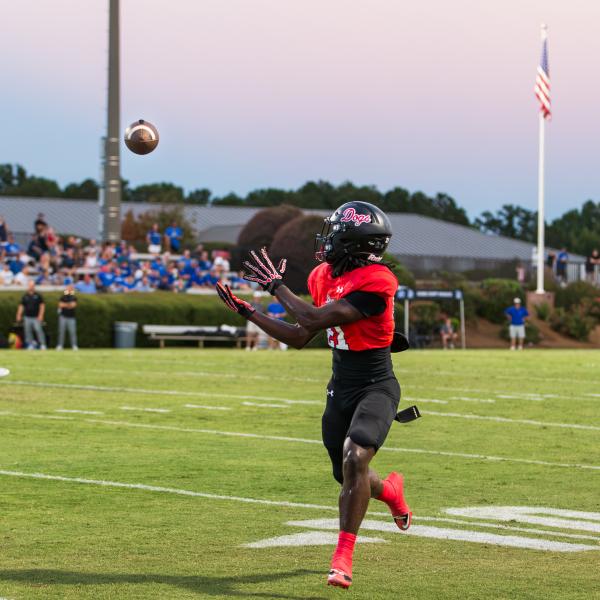 Morgan County sophomore running back Aiden Lawrence prepares to haul in a touchdown pass against Oconee County last week. SKYLA MORRIS/Staff